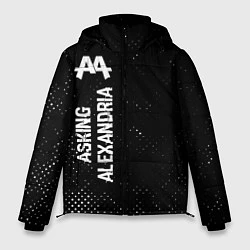 Куртка зимняя мужская Asking Alexandria glitch на темном фоне по-вертика, цвет: 3D-черный