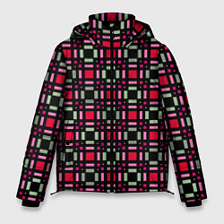 Мужская зимняя куртка Красно-черный зеленый геометрический узор