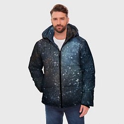 Куртка зимняя мужская Темное космическое звездное небо, цвет: 3D-красный — фото 2