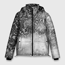 Куртка зимняя мужская Серый лёд и снежинки, цвет: 3D-светло-серый