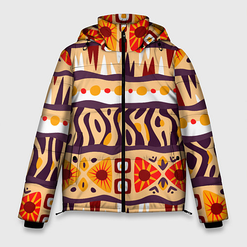 Мужская зимняя куртка Africa pattern / 3D-Красный – фото 1
