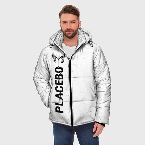 Мужская зимняя куртка Placebo glitch на светлом фоне по-вертикали / 3D-Черный – фото 3