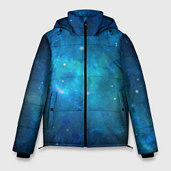Куртка зимняя мужская Голубой космос, цвет: 3D-черный