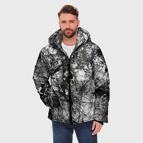 Мужская зимняя куртка Белый лес камуфляж / 3D-Черный – фото 3