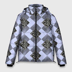 Куртка зимняя мужская Ромб пятнистый, цвет: 3D-черный