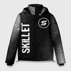 Куртка зимняя мужская Skillet glitch на темном фоне вертикально, цвет: 3D-черный