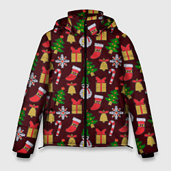 Куртка зимняя мужская Christmas sparkles, цвет: 3D-черный