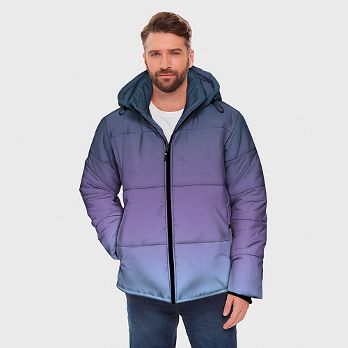 Мужская зимняя куртка Градиент синий фиолетовый голубой / 3D-Красный – фото 3