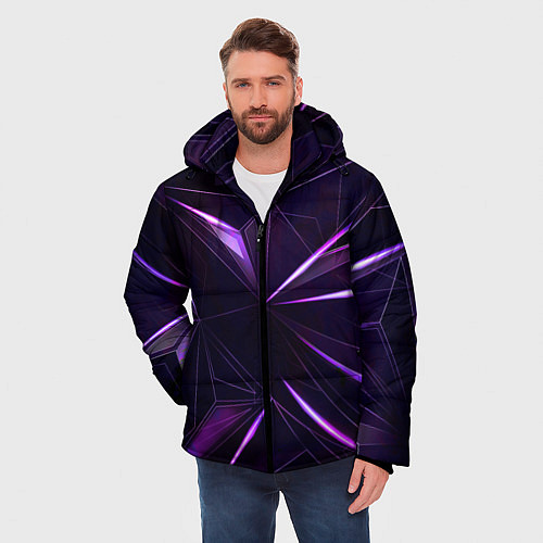 Мужская зимняя куртка Фиолетовый хрусталь / 3D-Черный – фото 3