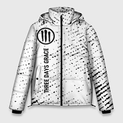 Куртка зимняя мужская Three Days Grace glitch на светлом фоне по-вертика, цвет: 3D-черный