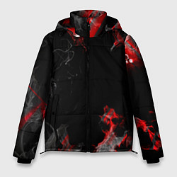 Куртка зимняя мужская Дым и текстуры, цвет: 3D-красный