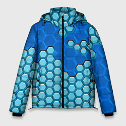 Мужская зимняя куртка Синяя энерго-броня из шестиугольников