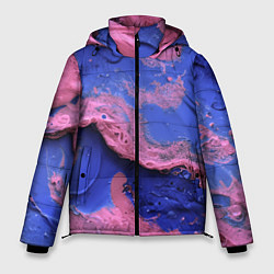 Мужская зимняя куртка Розовая пена на синей краске