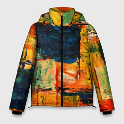 Мужская зимняя куртка Арт стиль красками