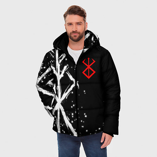 Мужская зимняя куртка Знак жертвы из аниме берсерк / 3D-Черный – фото 3