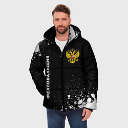 Куртка зимняя мужская Фехтовальщик из России и герб РФ вертикально, цвет: 3D-черный — фото 2
