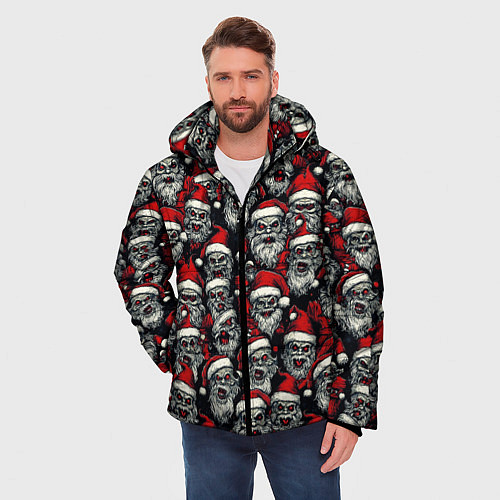 Мужская зимняя куртка Плохой Санта Клаус / 3D-Черный – фото 3