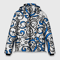 Мужская зимняя куртка Синие кружевные узоры