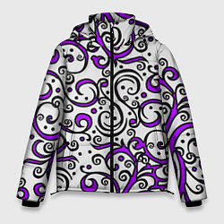 Мужская зимняя куртка Фиолетовые кружевные узоры
