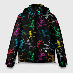 Мужская зимняя куртка Разноцветные танцующие скелетики