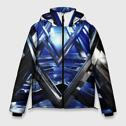 Мужская зимняя куртка Синяя и черная конструкция абстракция