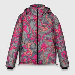 Куртка зимняя мужская Розовый серый сон, цвет: 3D-черный