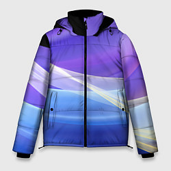 Мужская зимняя куртка Фиолетовая и голубая абстракция