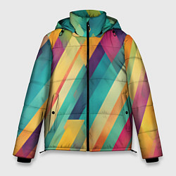 Мужская зимняя куртка Цветные диагональные полосы