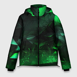 Мужская зимняя куртка Геометрическая текстурная зеленая абстракция