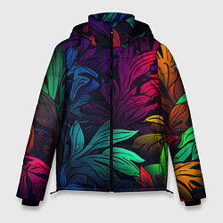 Мужская зимняя куртка Яркие абстрактные листья