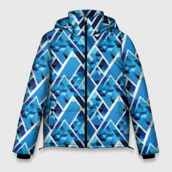 Мужская зимняя куртка Синие треугольники и белые полосы
