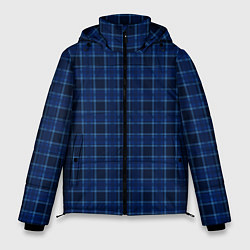 Куртка зимняя мужская Серьёзный синий в клетку, цвет: 3D-светло-серый