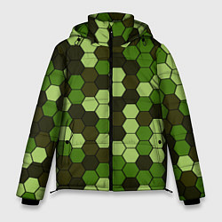 Куртка зимняя мужская Камуфляж гексагон лесной, цвет: 3D-черный