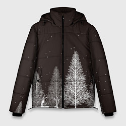 Куртка зимняя мужская Олени в лесу, цвет: 3D-красный