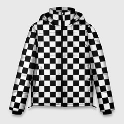 Мужская зимняя куртка Шахматное поле чёрно-белый