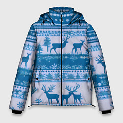 Куртка зимняя мужская Синие олени, цвет: 3D-красный