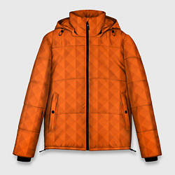 Куртка зимняя мужская Объёмные пирамиды сочный апельсиновый, цвет: 3D-черный