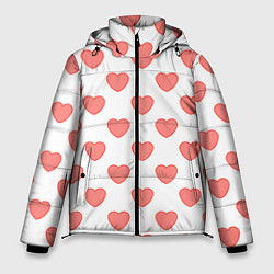 Мужская зимняя куртка Розовые сердца фон