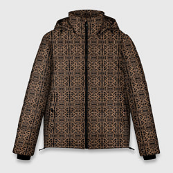 Куртка зимняя мужская Ажурный тёмно-коричневый, цвет: 3D-черный