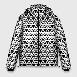 Мужская зимняя куртка Треугольники чёрные и белые
