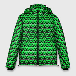 Мужская зимняя куртка Зелёные и чёрные треугольники