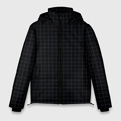 Куртка зимняя мужская Строгий чёрный в клетку, цвет: 3D-черный