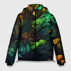 Куртка зимняя мужская Абстрактный камуфляж в кислотных абстрактных пятна, цвет: 3D-светло-серый