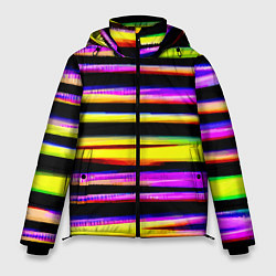 Мужская зимняя куртка Цветные неоновые полосы