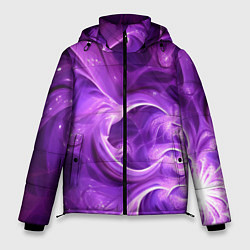 Мужская зимняя куртка Фиолетовая фрактальная абстракция