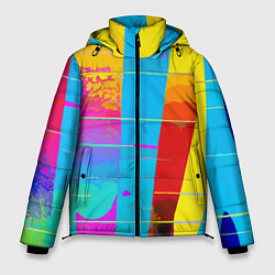 Мужская зимняя куртка Цветная абстракция - поп арт