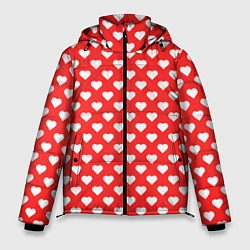Куртка зимняя мужская Сердечный фон, цвет: 3D-светло-серый