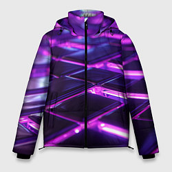 Куртка зимняя мужская Фиолетовая неоновая плитка, цвет: 3D-черный