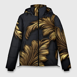 Мужская зимняя куртка Золотые узоры в виде листьев
