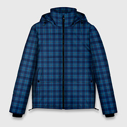 Куртка зимняя мужская Тёмно-синий клетчатый, цвет: 3D-черный